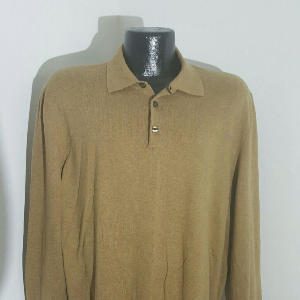 Eddie Bauer men sweater polo cashmere blend size L - Picture 2 of 5